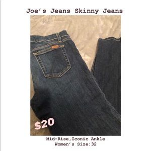 Joe’s Jeans Dark Skinny Stretch Sz 32